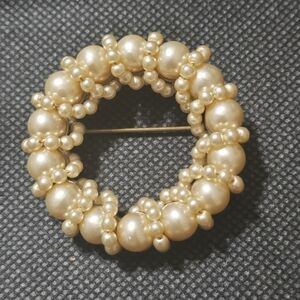 Elegant Cream Pearl Brooch